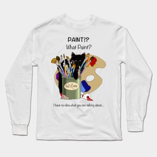 Paint Brush Kitten Long Sleeve T-Shirt